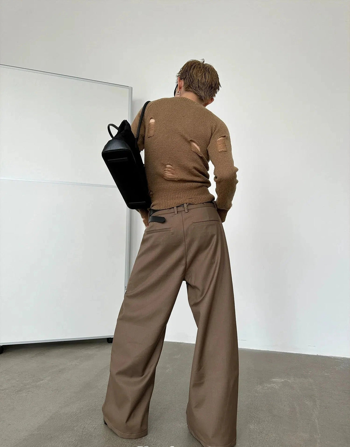 Pleated Wide-Leg High-Waist Pants