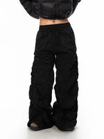 Pleated Wide-leg Cargo Pants