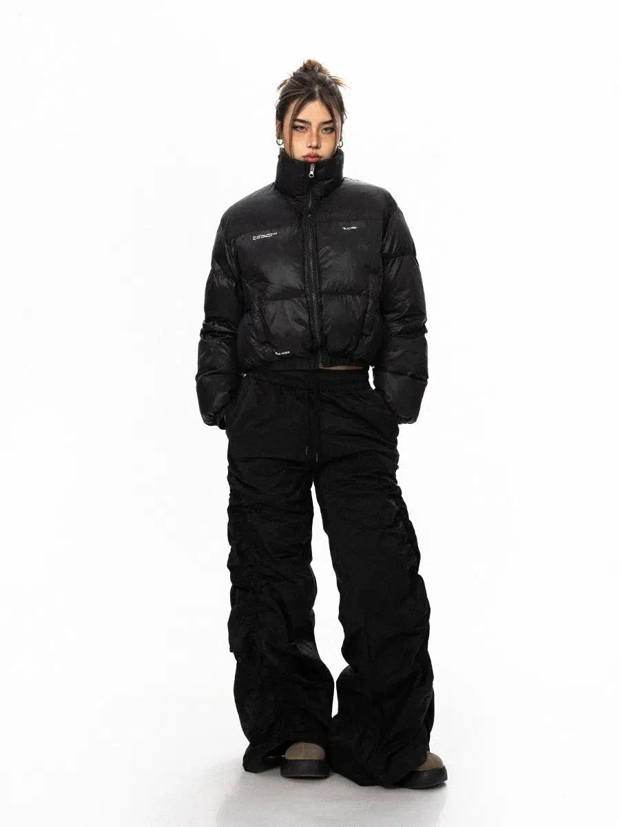 Pleated Wide-leg Cargo Pants