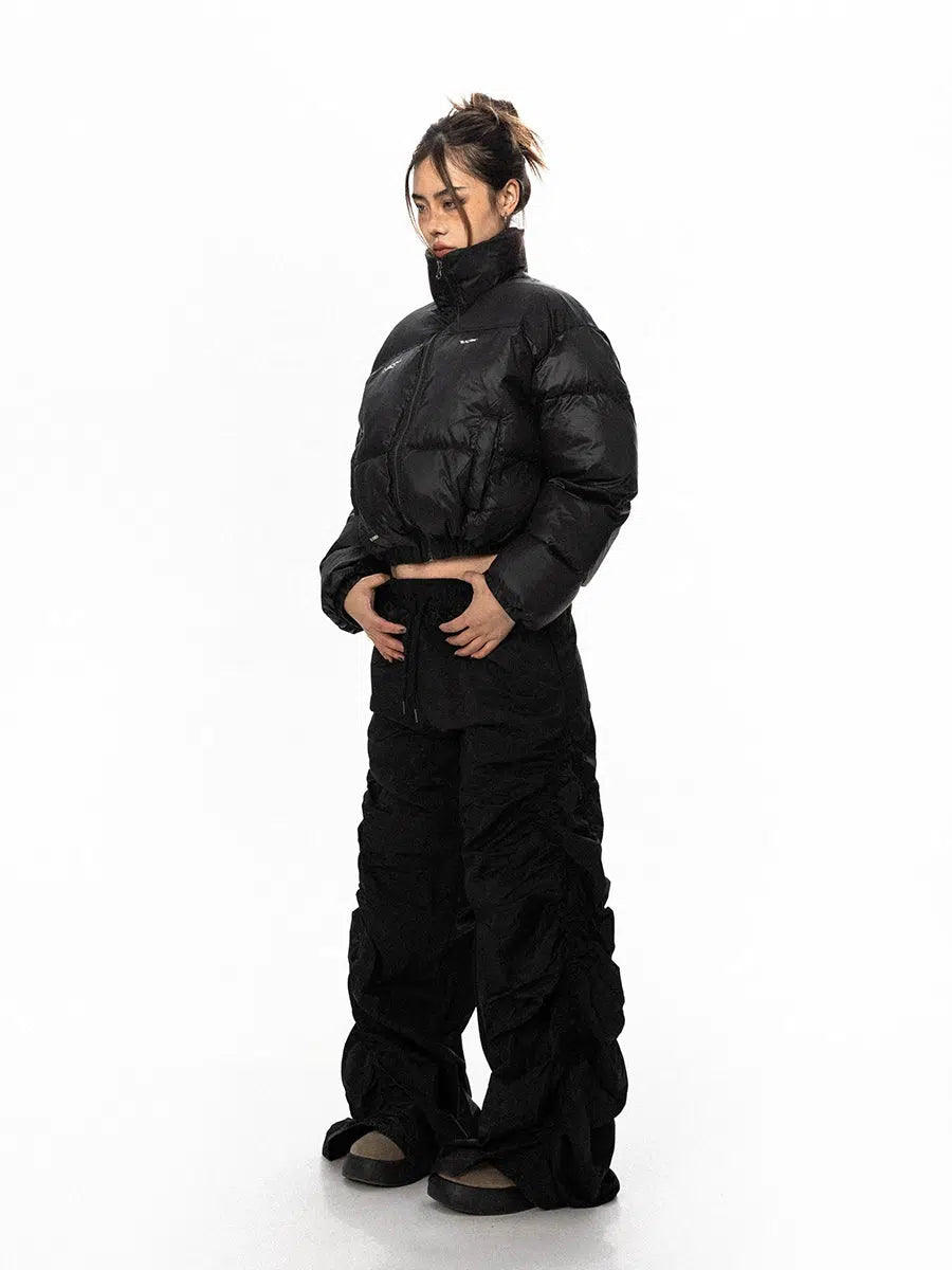 Pleated Wide-leg Cargo Pants