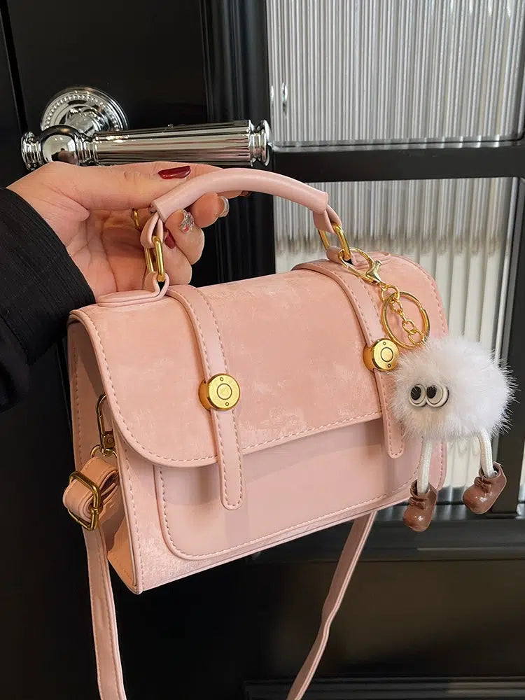Plush Accessory Crossbody Handbag