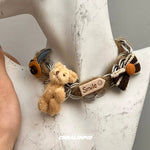 Plush Bear Charm Choker Necklace