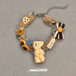 Plush Bear Charm Choker Necklace