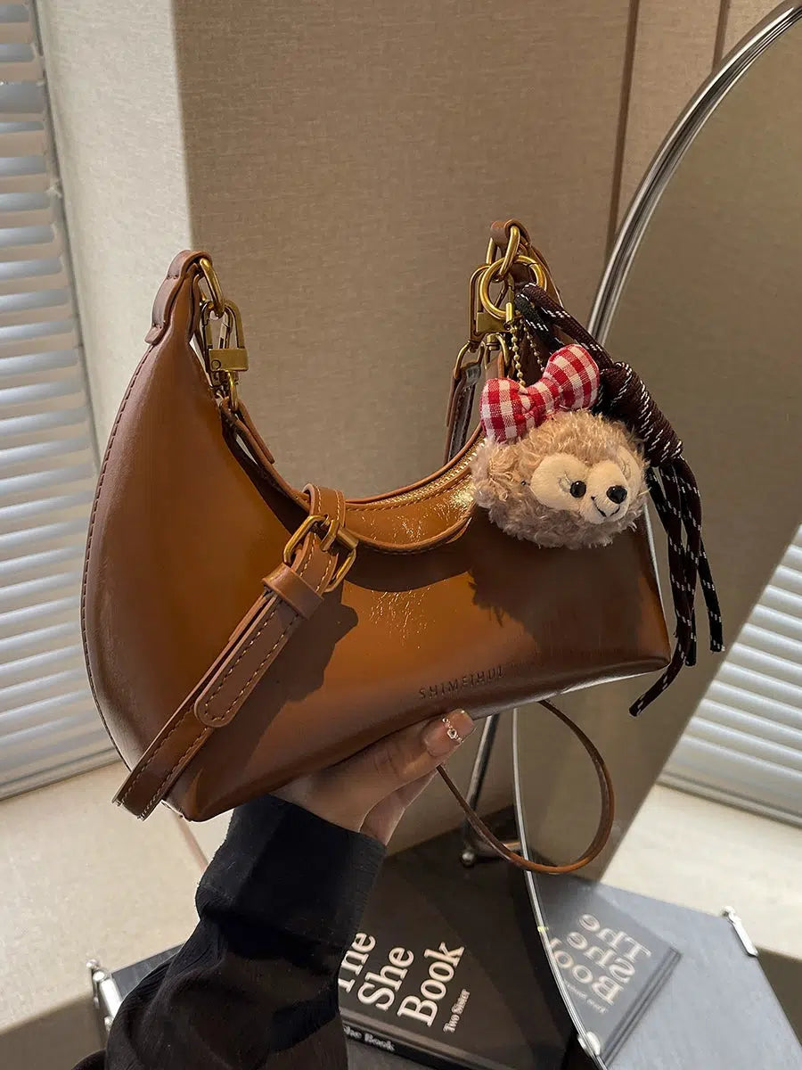 Plush Charm Decoration Shoulder Bag