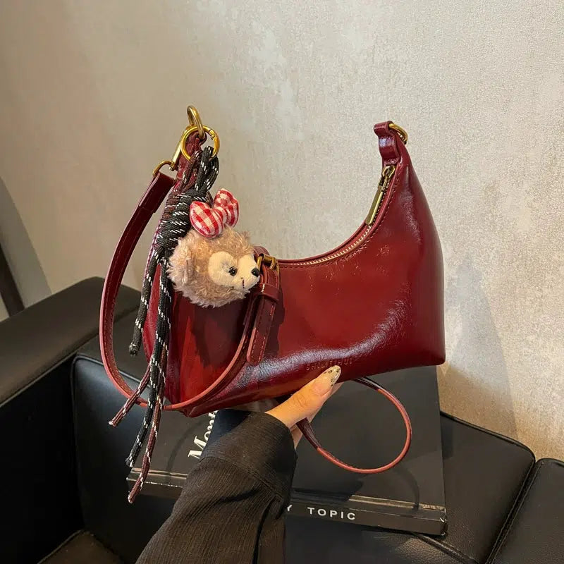 Plush Charm Decoration Shoulder Bag