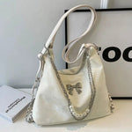 Plush Charm Pearl Chain Shoulder Bag