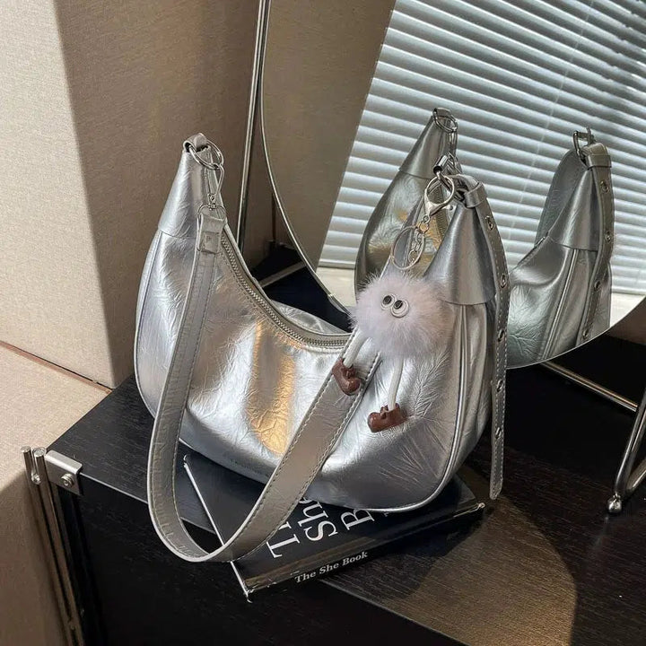 Plush Charm Shoulder Bag