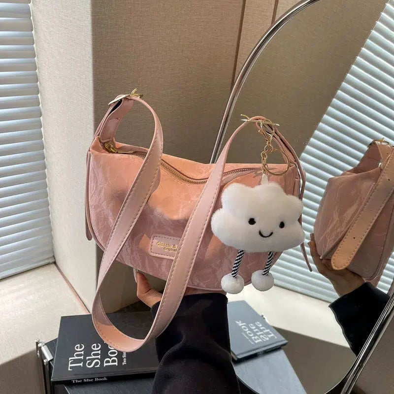 Plush Cloud Charm Shoulder Bag