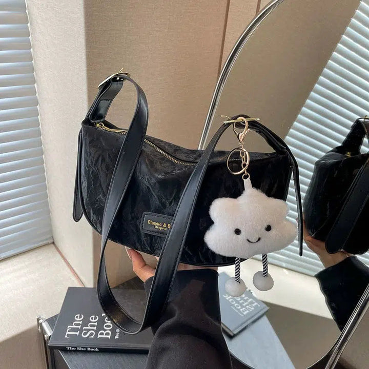 Plush Cloud Charm Shoulder Bag