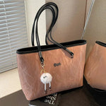 Plush Keychain Chic Shoulder Tote Bag