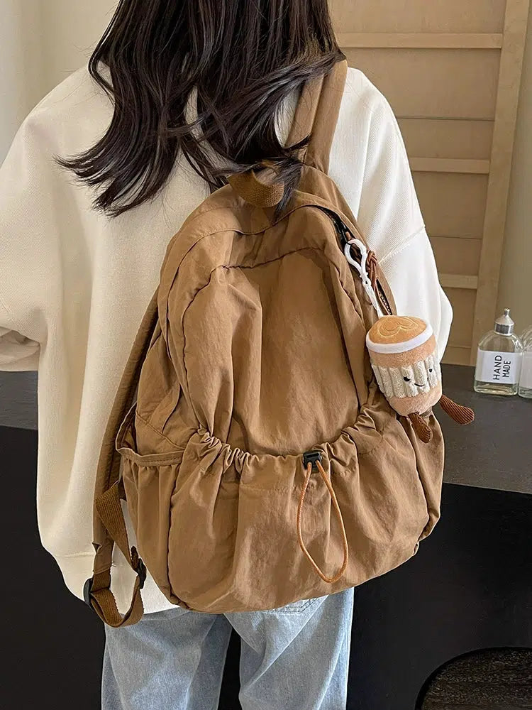 Plush Keychain Drawstring Backpack