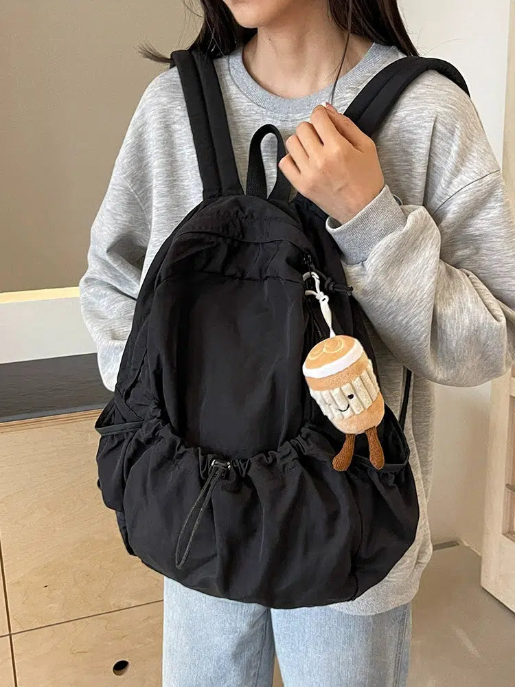 Plush Keychain Drawstring Backpack