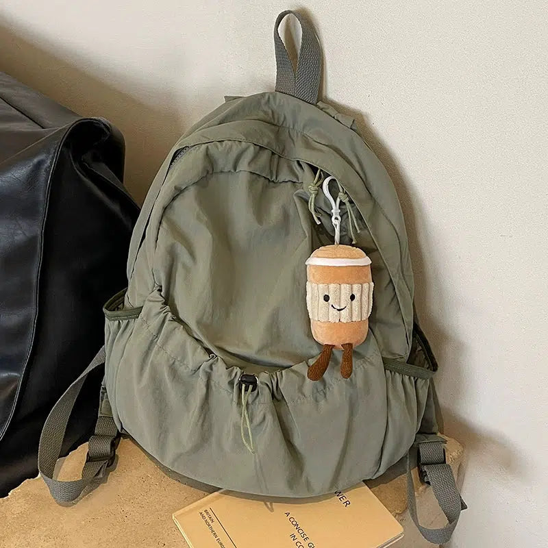 Plush Keychain Drawstring Backpack
