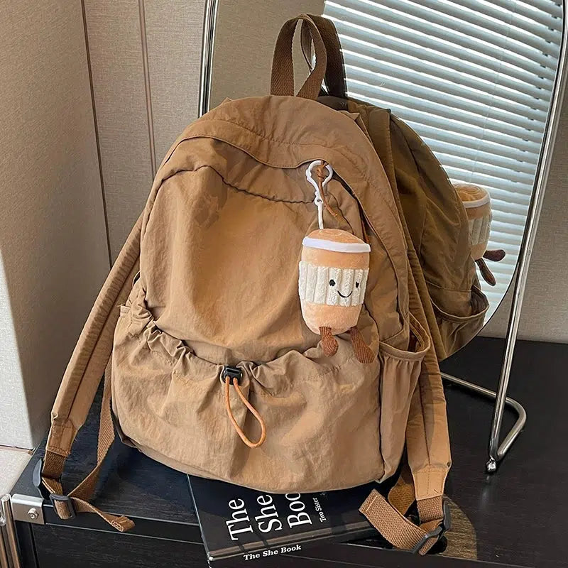 Plush Keychain Drawstring Backpack
