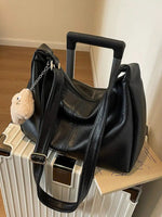 Plush Keychain Leather Shoulder Bag