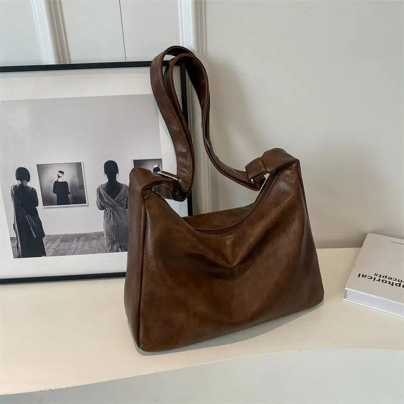 Plush Keychain Leather Tote Bag