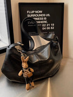 Plush Toy Keychain Leather Shoulder Bag