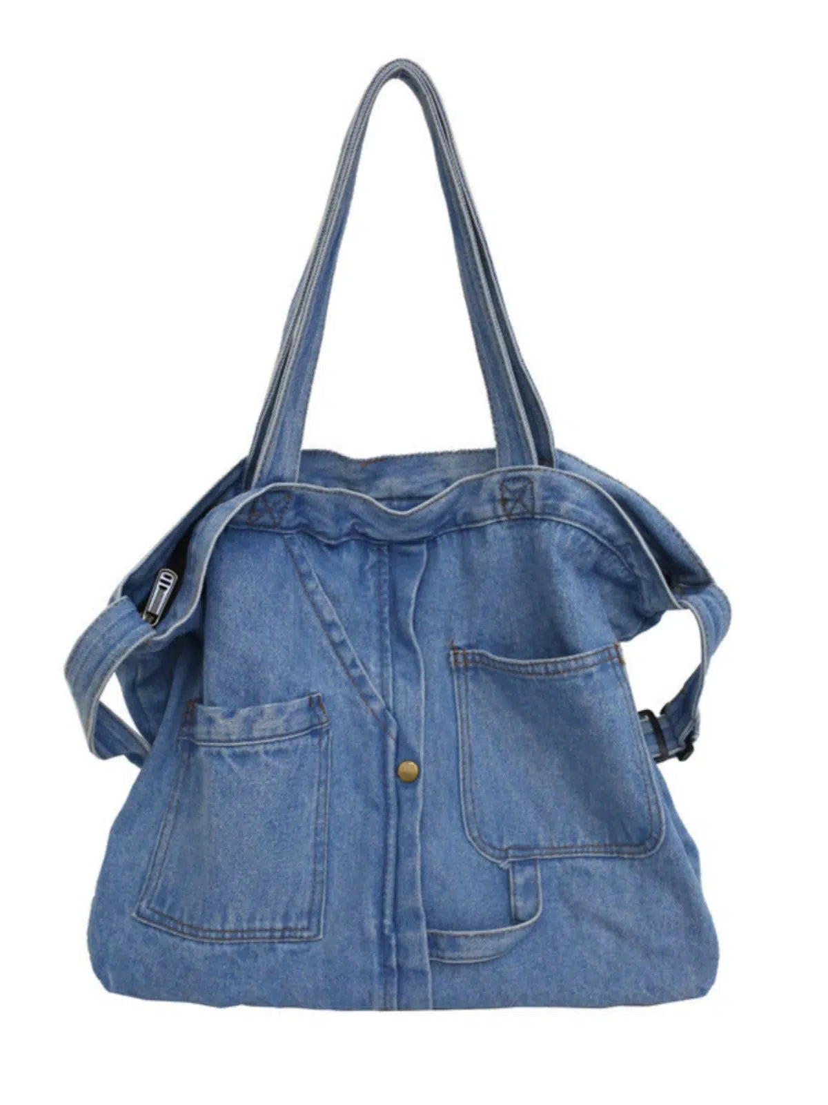 Pocket Detail Casual Denim Bag