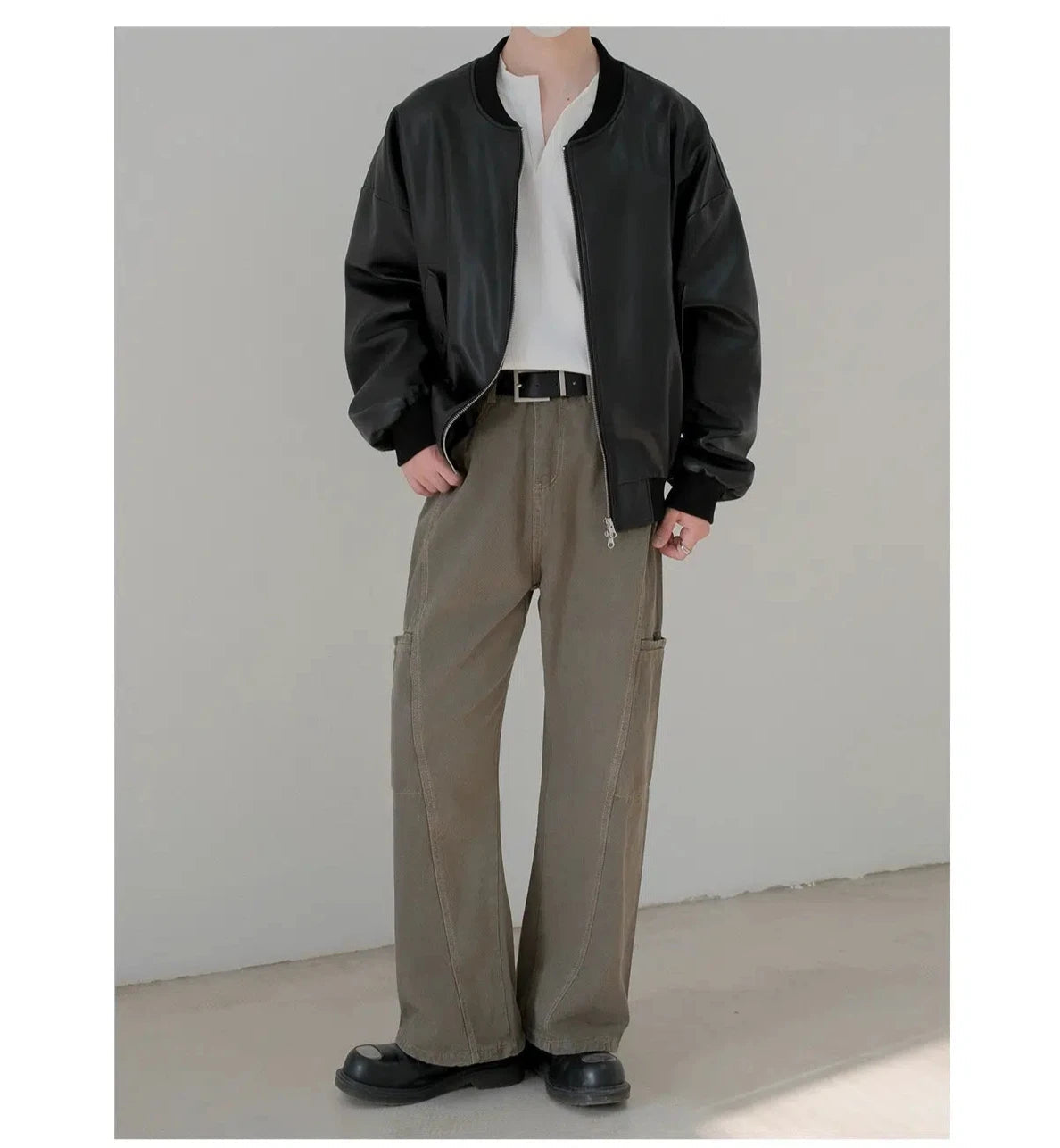 Pockets Leather Jacket