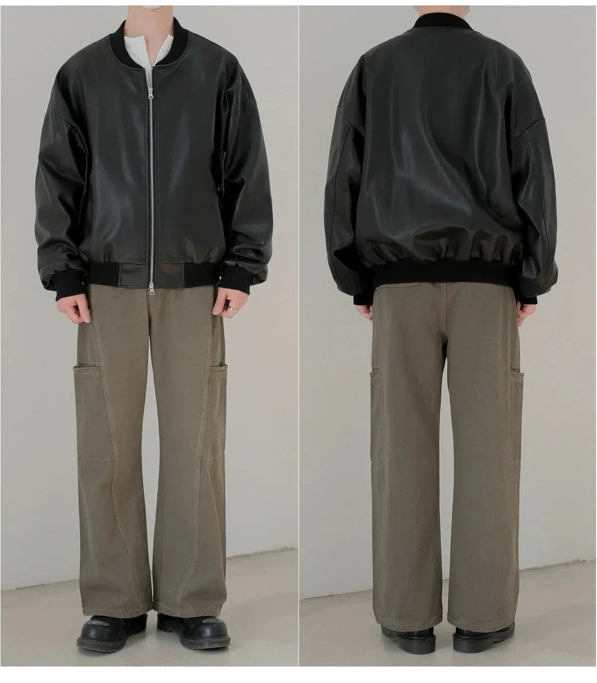 Pockets Leather Jacket