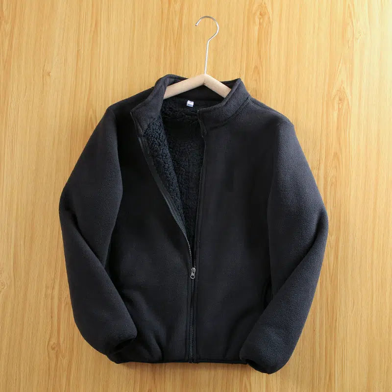 Polar Fleece Double Layer Cardigan Sweatshirt