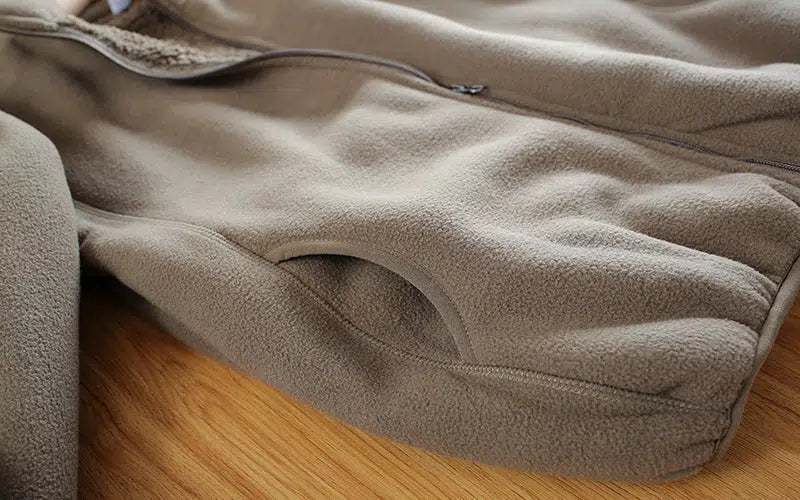 Polar Fleece Double Layer Cardigan Sweatshirt