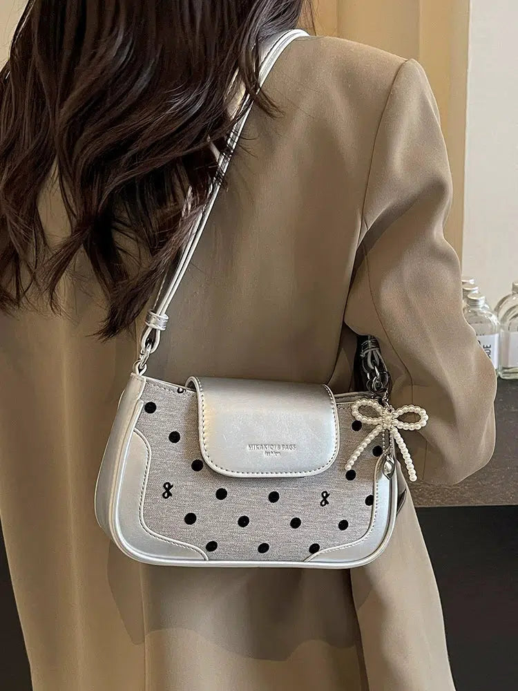 Polka Dot Detachable Strap Crossbody Bag