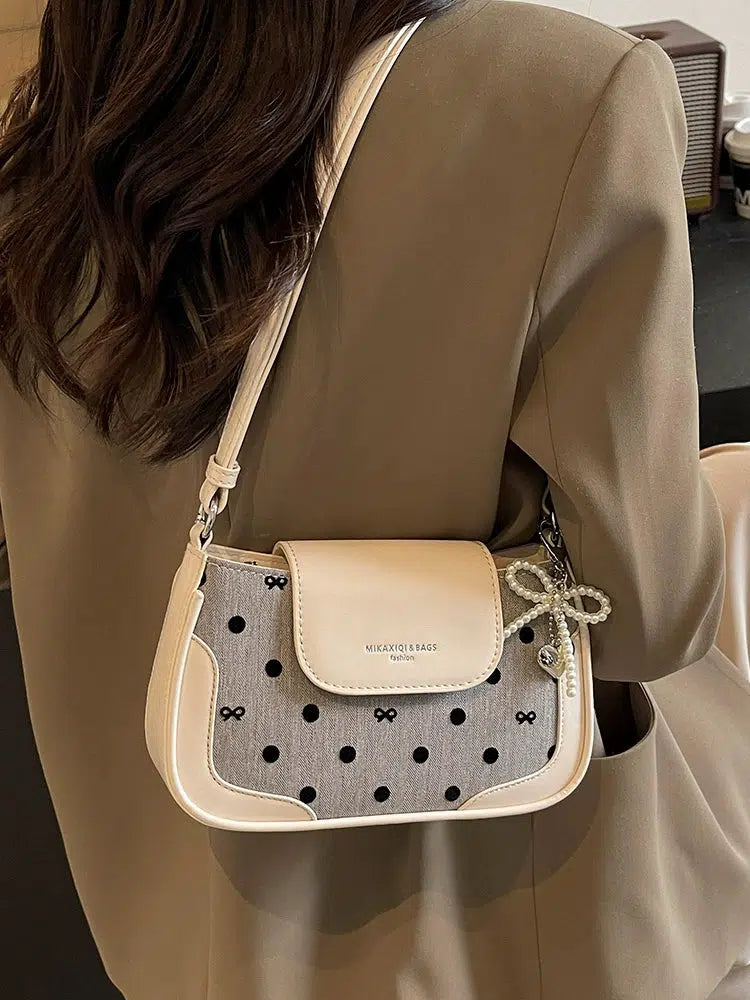 Polka Dot Detachable Strap Crossbody Bag
