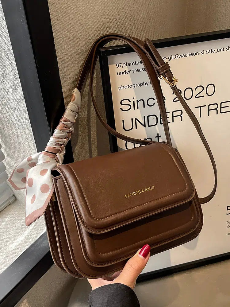 Polka Dot Scarf Crossbody Satchel Bag