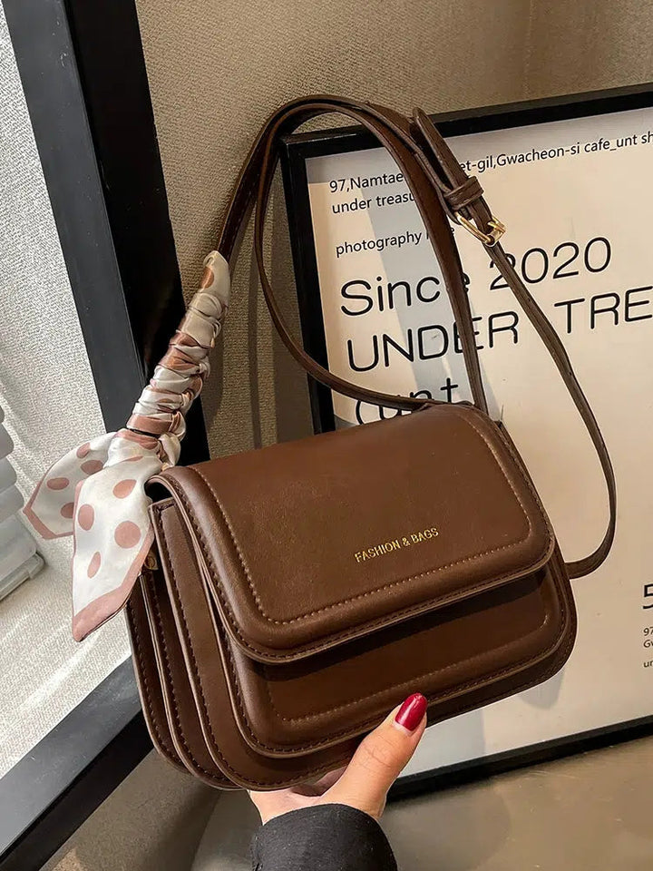 Polka Dot Scarf Crossbody Satchel Bag