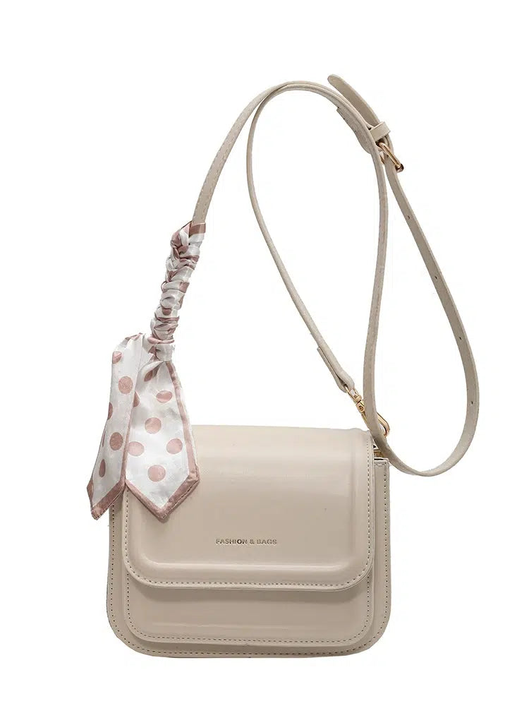 Polka Dot Scarf Crossbody Satchel Bag