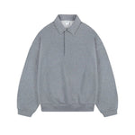 Polo Lapel Basic Sweatshirt