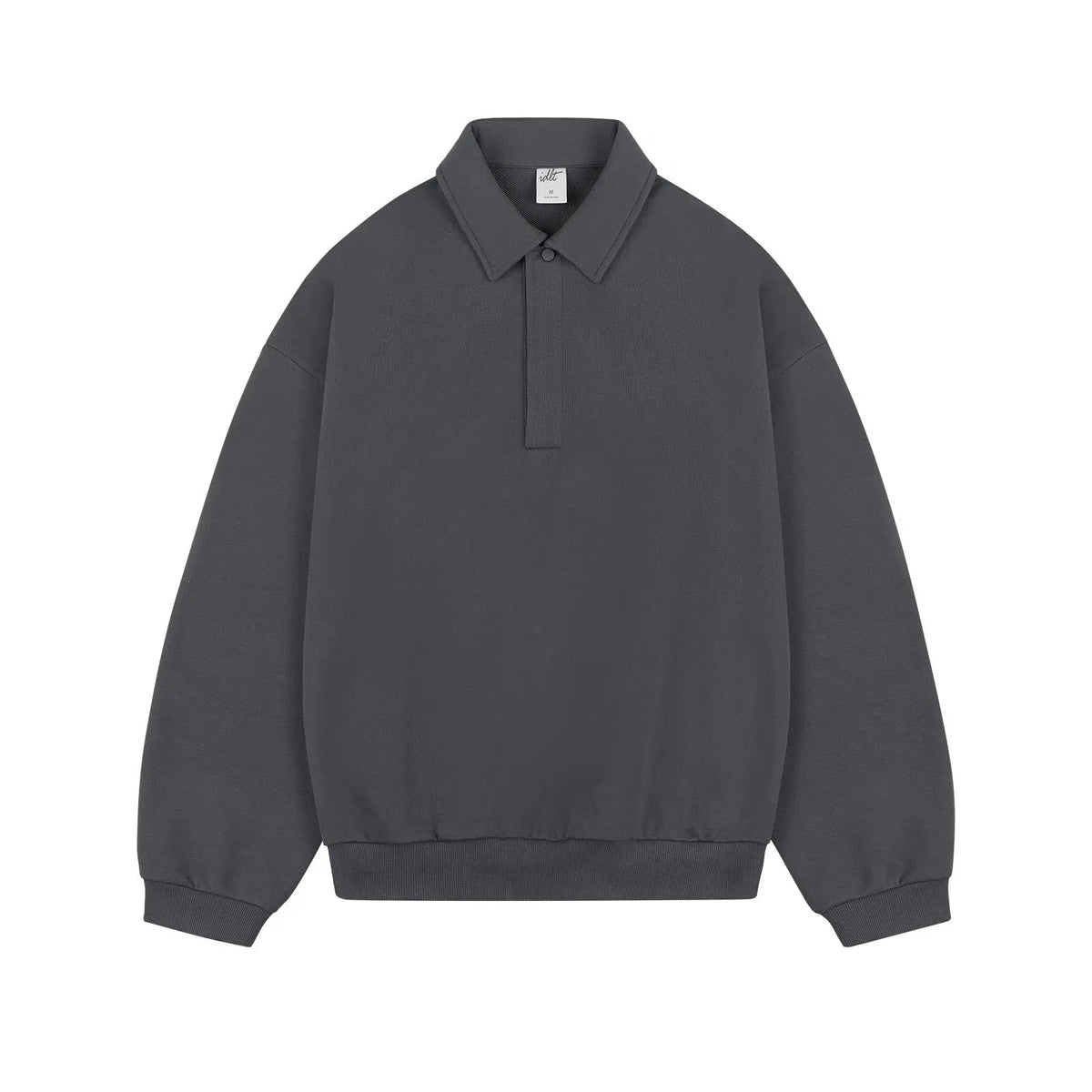 Polo Lapel Basic Sweatshirt