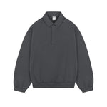Polo Lapel Basic Sweatshirt