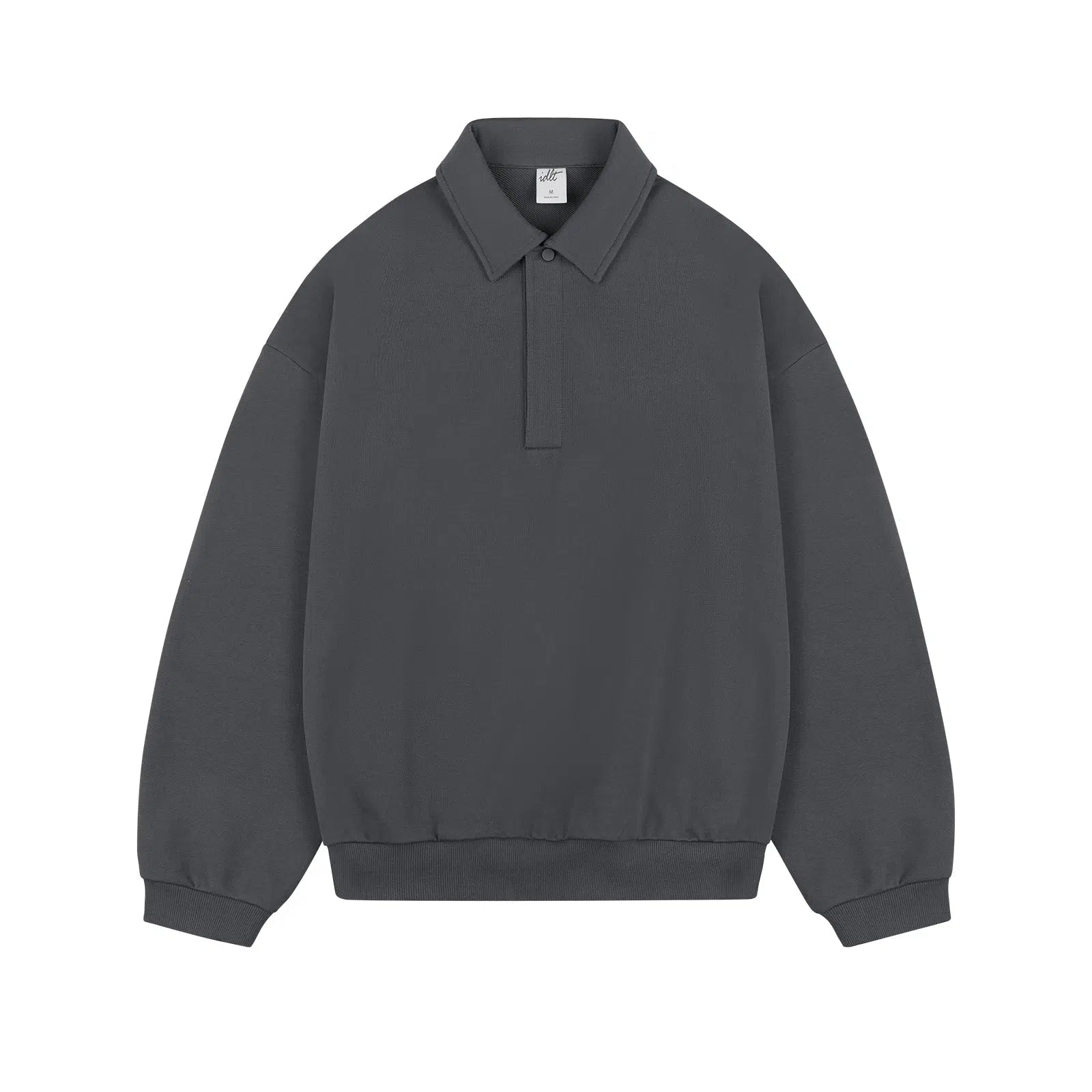 Polo Lapel Basic Sweatshirt