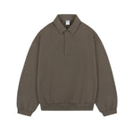Polo Lapel Basic Sweatshirt