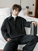 Polo Lapel Casual Sweatshirt