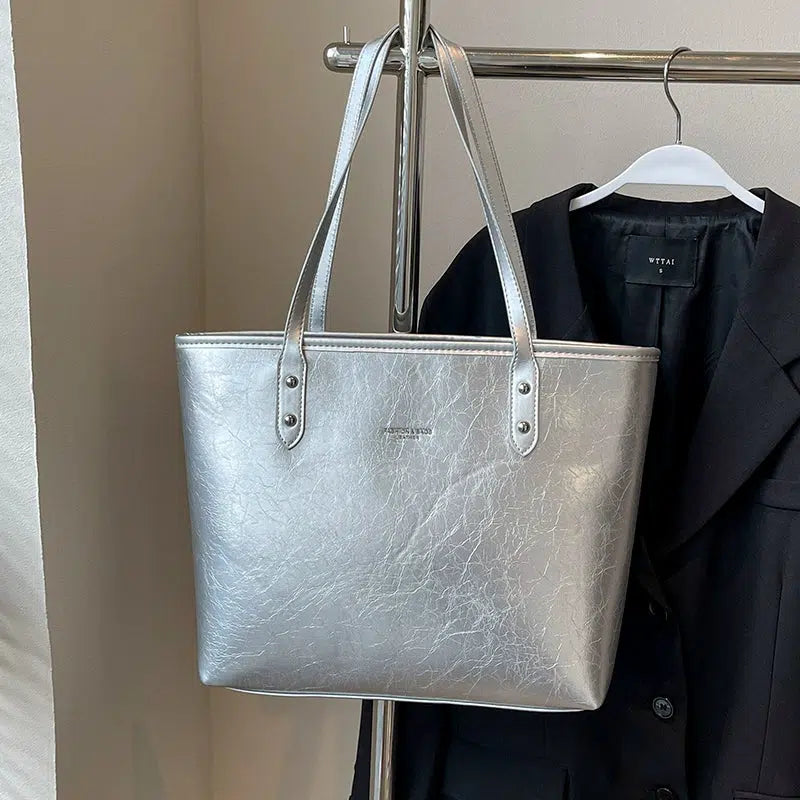 Pom Keychain Stylish Leather Tote Bag