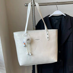 Pom Keychain Stylish Leather Tote Bag