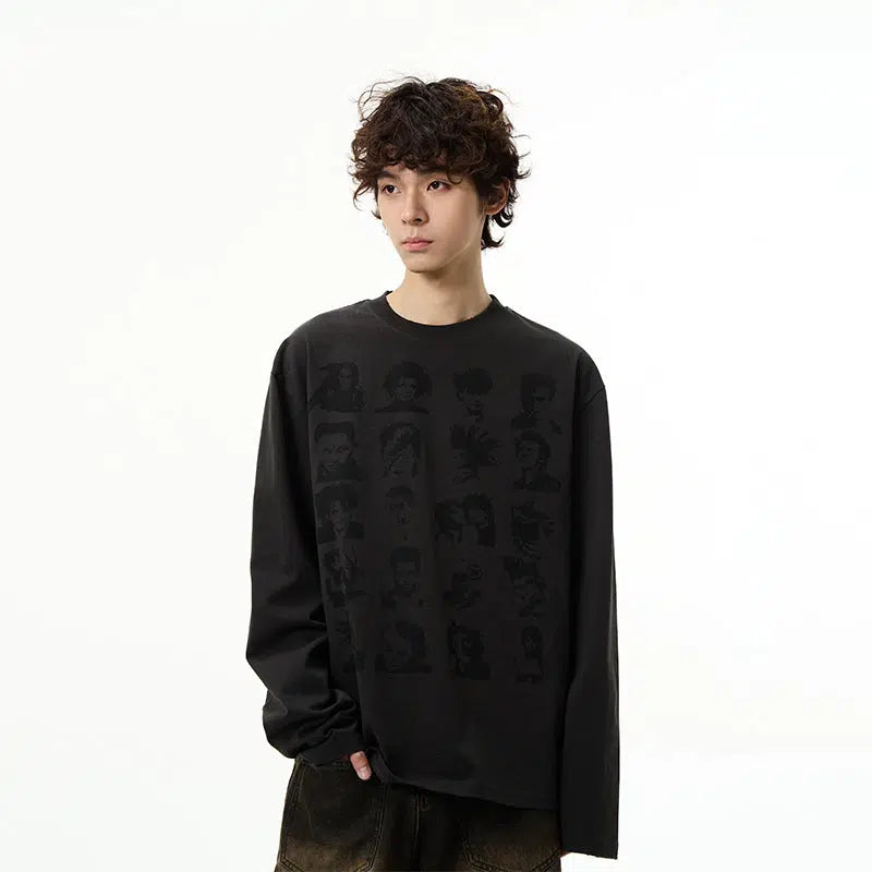 Portrait Print Pullover