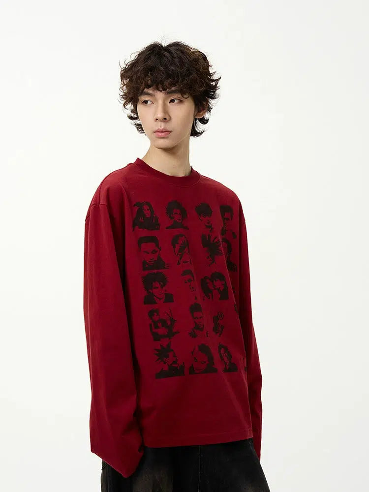 Portrait Print Pullover