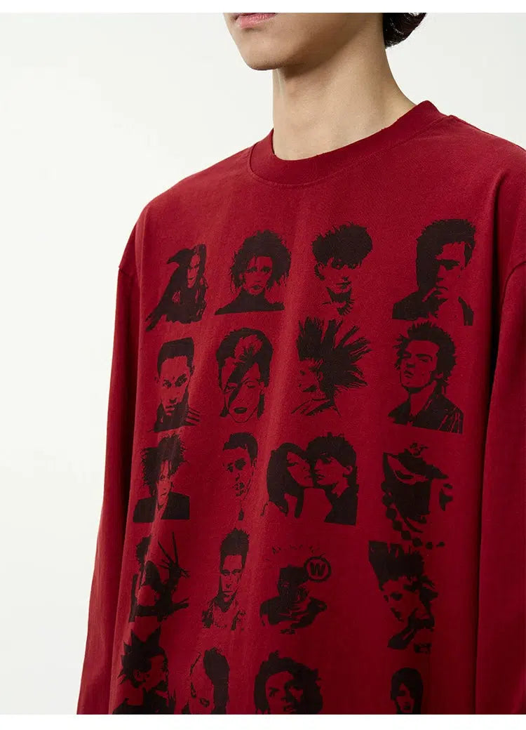 Portrait Print Pullover