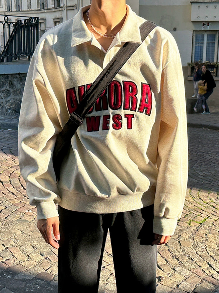 Print Long Sleeve Polo Shirt