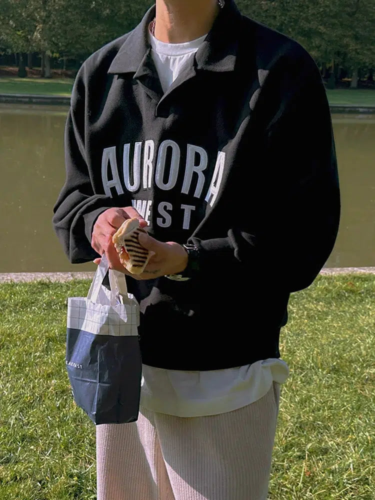 Print Long Sleeve Polo Shirt