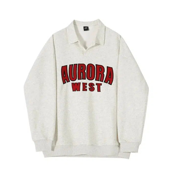 Print Long Sleeve Polo Shirt