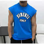 Printed Cotton Neckline Sleeveless Vest