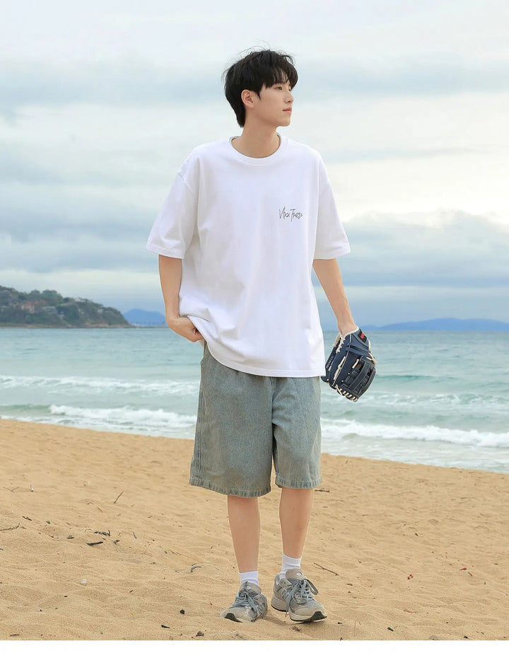 Printed Cotton Short-Sleeved T-Shirt