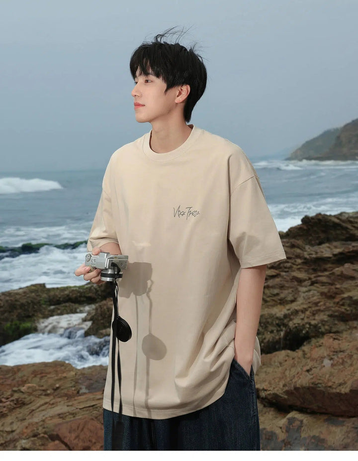 Printed Cotton Short-Sleeved T-Shirt