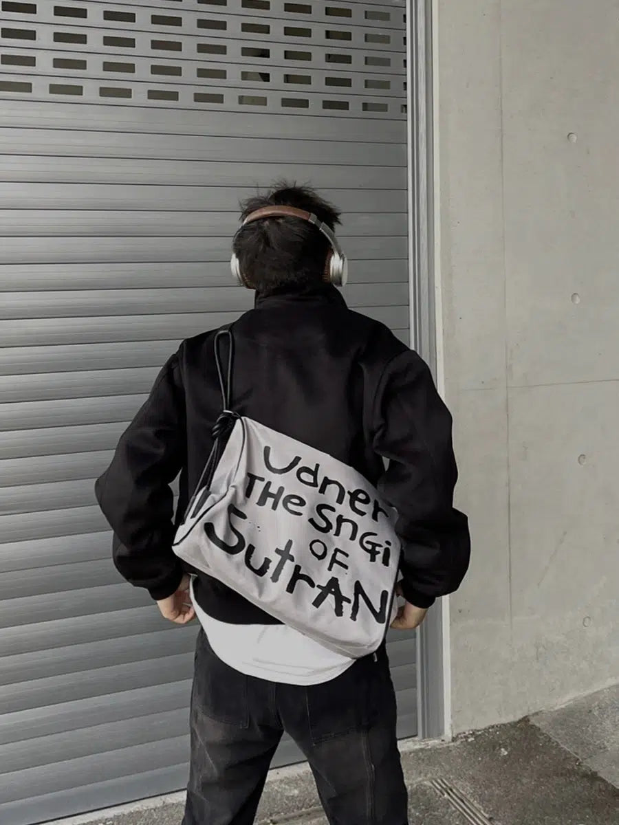 Printed Crossbody Messenger Bag