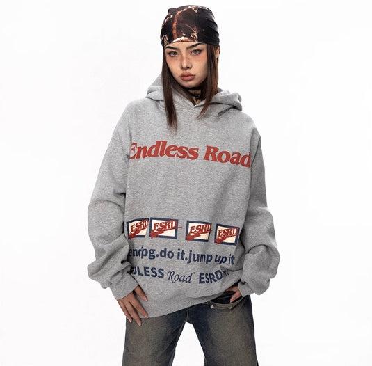 Printed Fleece Hooded Sweatshirt